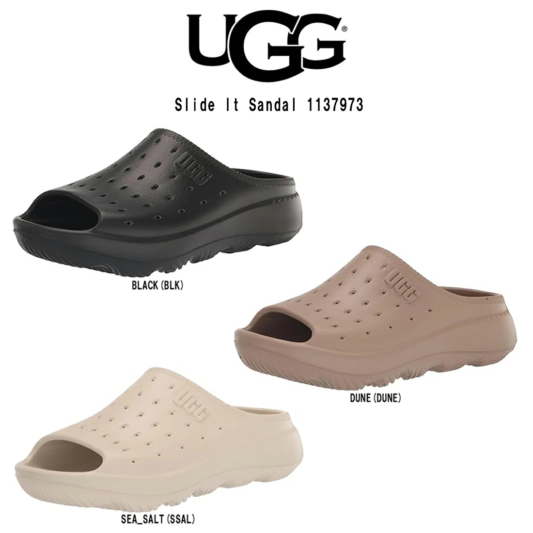 (SALE)UGG メンズ スライド イット サンダル スリッパ ルームシューズ EVA ロゴ 通気性 軽量 室内 屋外 アウトドア 靴 男性用 M Slide It 1137973