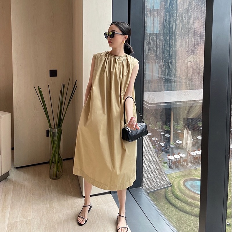 ノースリーブワンピース サマードレス ノースリーブドレス ワンピース ドレス レディース プルオーバー ママコーデ お仕事コーデ オフィスコーデ ３カラー a4434 6,943円