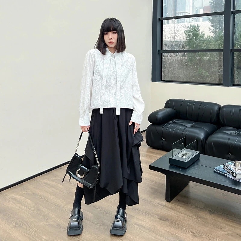 【Flower.N】シャツ/2024/春/新品/体型カバー/レディース/ショートパンツ/シャツ/ファッション/個性的//大きいサイズ