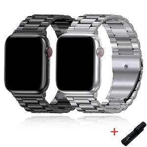 Apple Watch用ステンレススチールストラップ,iwatchシリーズ用メタルブレスレット9 8 7 ultra 6 se 3 49mm, 45mm, 41mm, 40mm, 44mm, 42mm