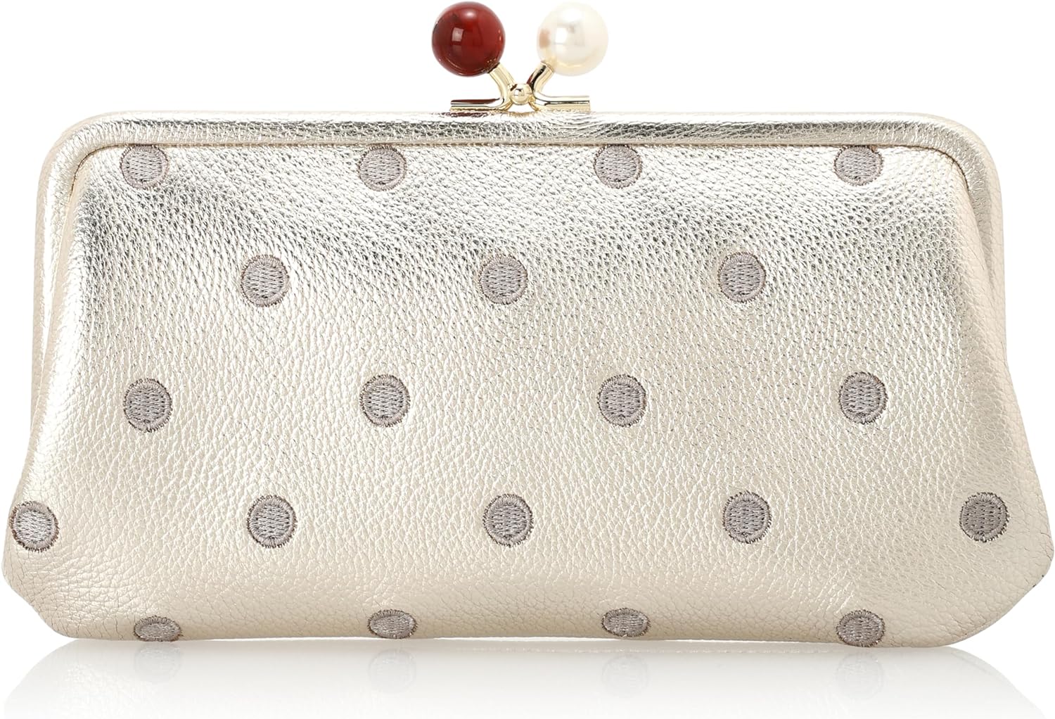 長財布 財布 レディース がま口財布 ゴールドドット アクリル玉 GDDOT 本革 革 おしゃれ さいふ お財布 小銭入れ がま口