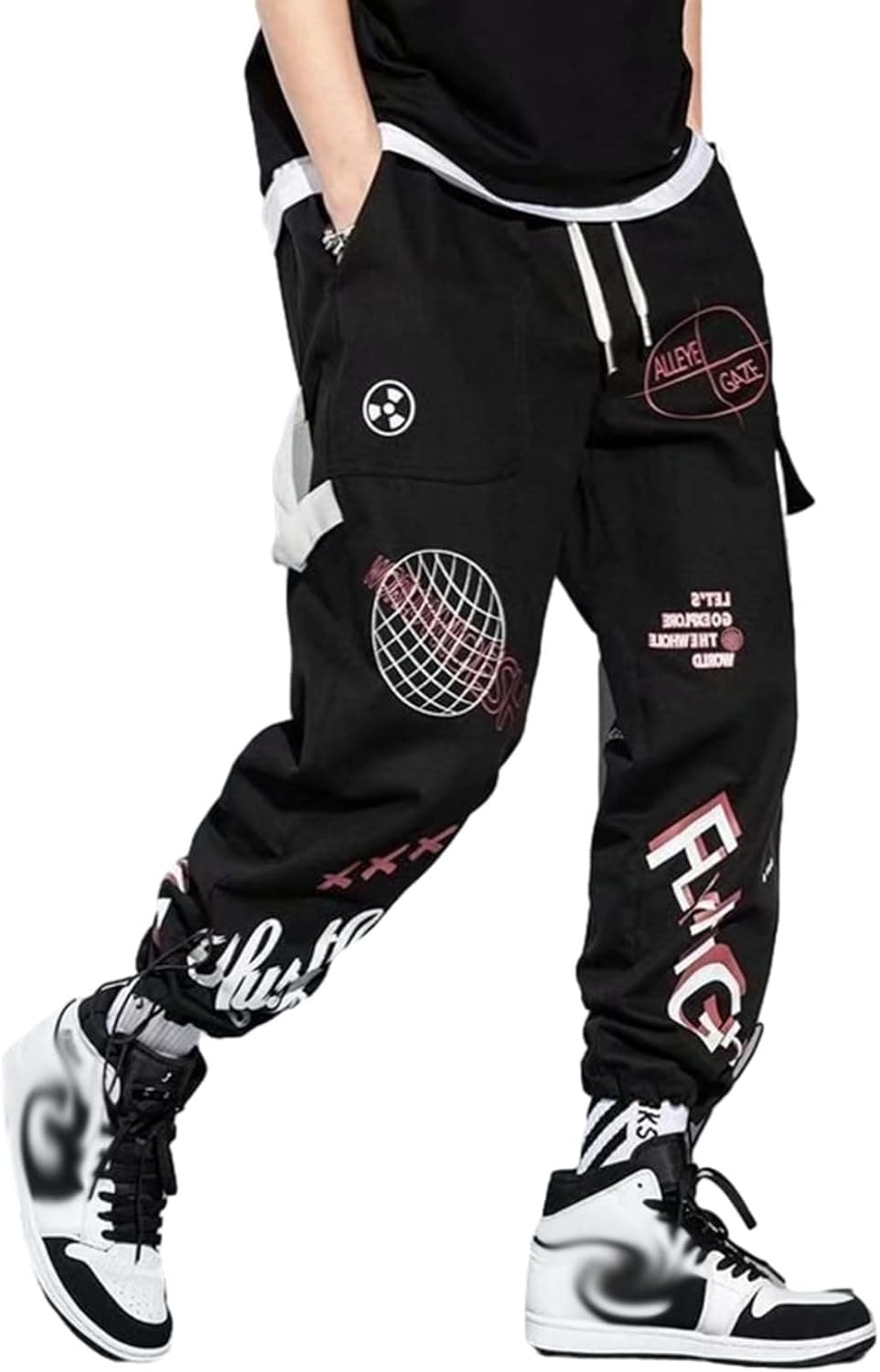 カーゴパンツ ワークパンツ メンズ 9分丈 調整紐 ロングパンツ コットン ポケット付き 袴パンツ ボトムス 軽量 ファッション 男性用 カジュアル スポーツ ストリート系 お兄系 原宿 夏