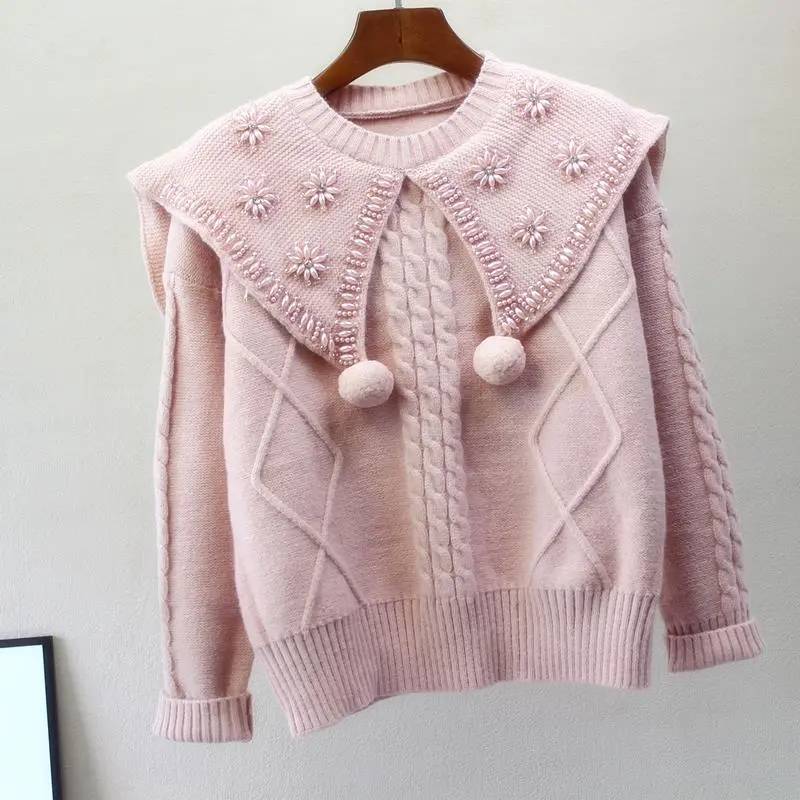 長袖 おしゃれセーター 折襟 フォーマ インナーウエア おでかけ 超目玉新品 フリル シンプル フェミニン セーター ゆったり カジュアル ニットセーター おしゃれ レディース 秋冬 インナーセーター