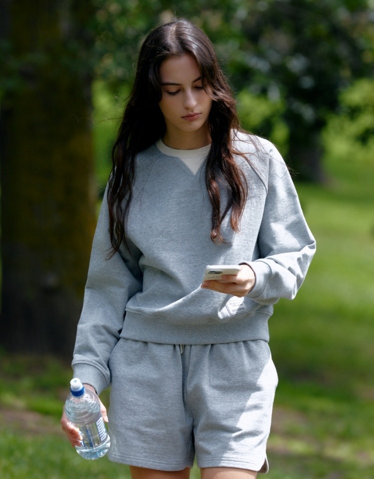 【DEPOUND】 CREW NECK SWEATS SET UP : GRAY