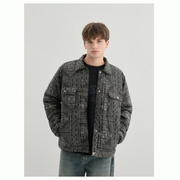 男性ペイズリーパディングジャケット MP4W4861