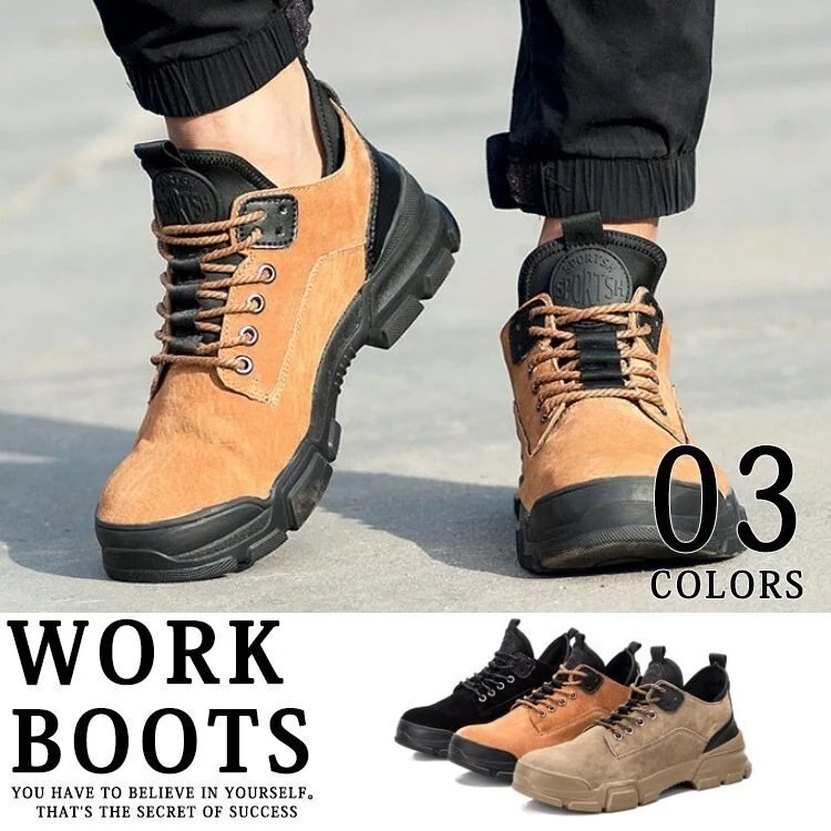 ワークブーツ マウンテンブーツ メンズ ショートブーツ レザーブーツ レースアップブーツ 黒ブーツ