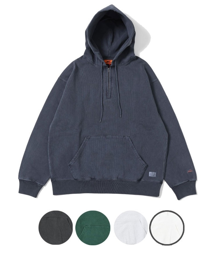 ヘビーウェイトピグメントハーフZIP 2425805 パーカー 裏毛 14.1オンス ヘビーウェイト