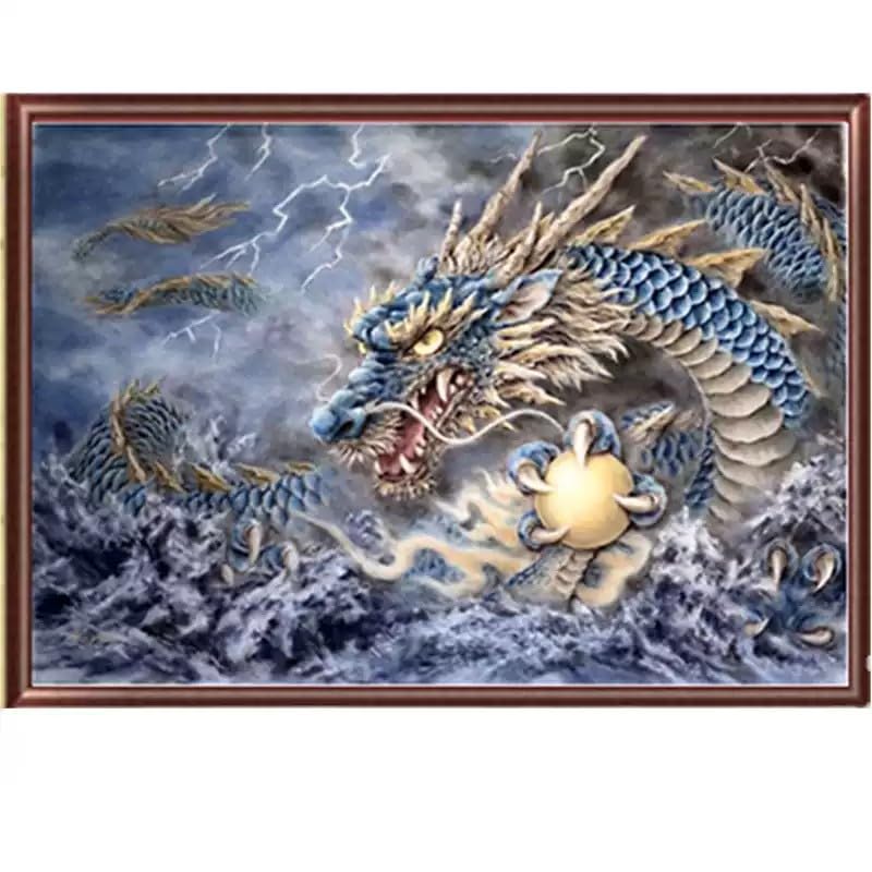 クロスステッチ刺繍キット 怒海ドラゴン 図柄印刷 手作りクロスステッチキット 5,760円
