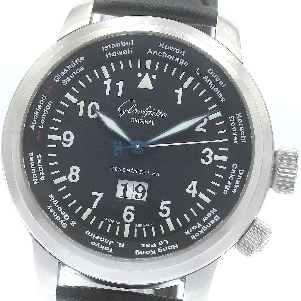 グラスヒュッテ・オリジナル GLASHUTTE ORIGINAL 2-39-47-07-07-04 セネタ ナビゲーター ワールドビュー デイト 自動巻き メンズ _883765【中古】