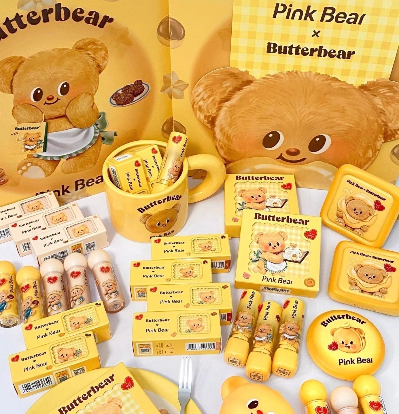 【公式正規品 急速出荷】新作登場バターこぐま連名 誕生日プレゼント 化粧品ケース コスメ福袋 リップ リップグロス 超かわいい アイシャドウ 連名の品 コスメセット ギフトボックス