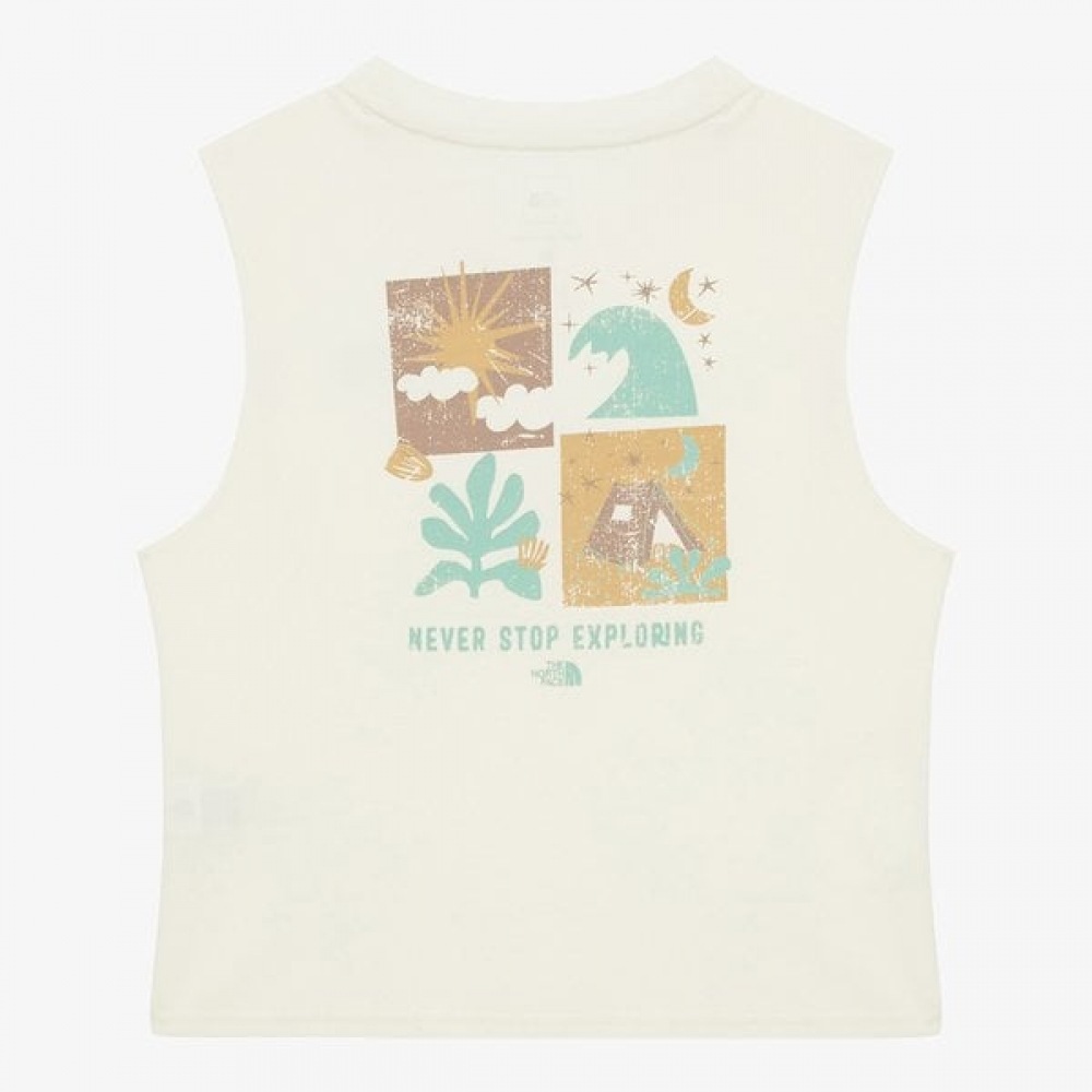 [ノースフェイス公式] NT7VR00B エバーグリーンスリーブレス_クリーム