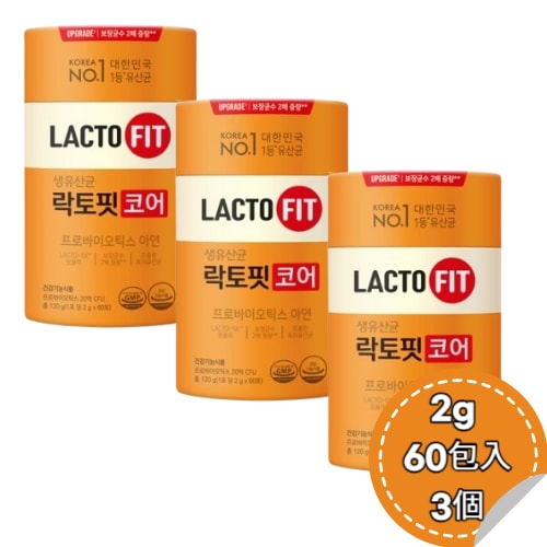 生乳酸菌 ラクトフィット コア プロライオティックス 亜鉛2g 60包入 3個