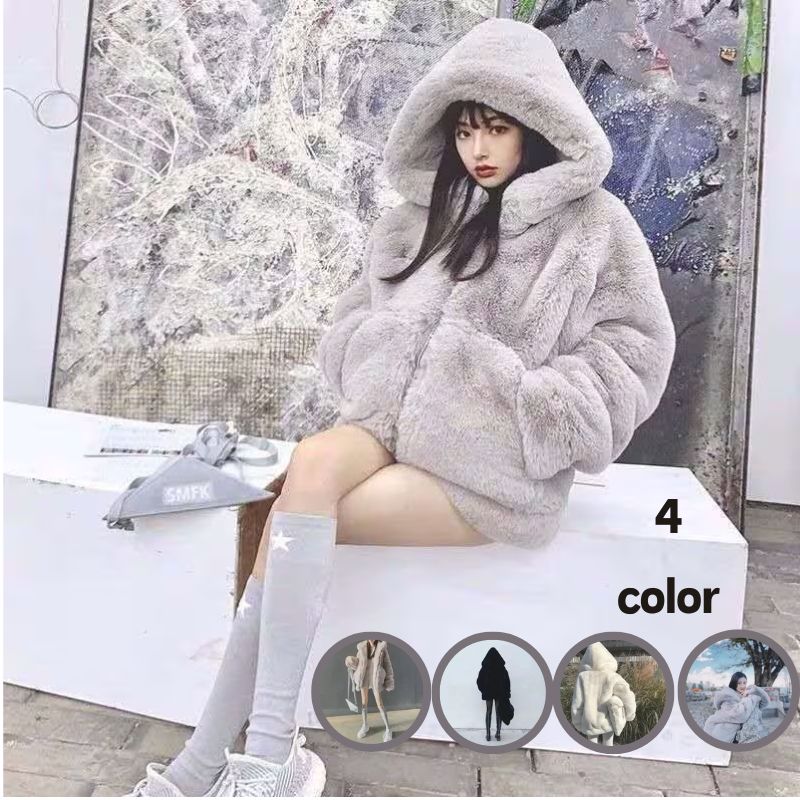 チェスターコート 冬アウター 韓国ファッション フェックウサギの毛ボアコート 毛皮 レディース 韓国 アウタージャケットフリースで決まり ユニセックス