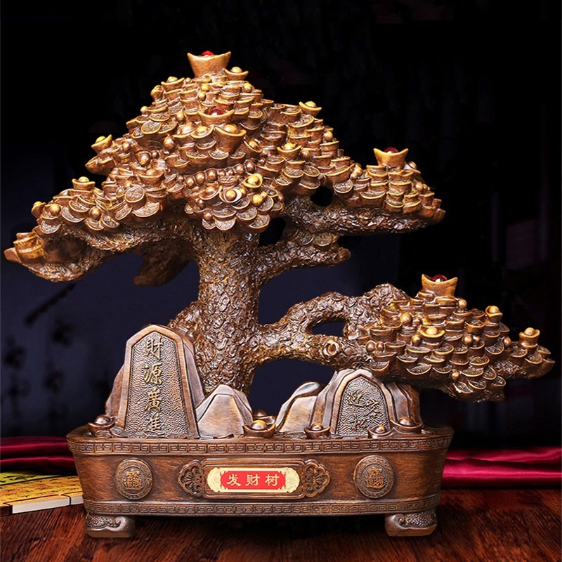 幸運の金のなる木装飾品ホームリビングルームワインキャビネットポーチ装飾オフィスデスクトップ家具新築祝いオープニングギフト
