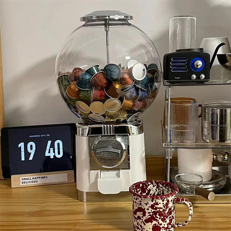 コーヒーカプセル収納 ガチャガチャマシーン　コーヒーポッド収納 コーヒーカプセル 収納 コーヒーカプセルコンテナ カプセルストレージオーガナイザー