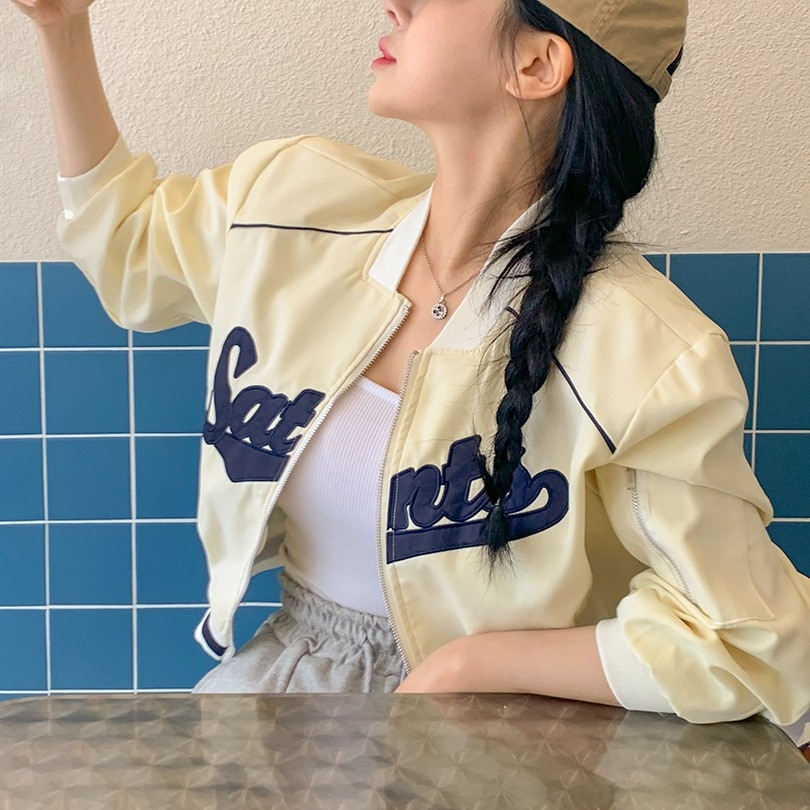 韓国の女性ファッション/ [3color/y2k] ミックスウインドブルゾン jk1103