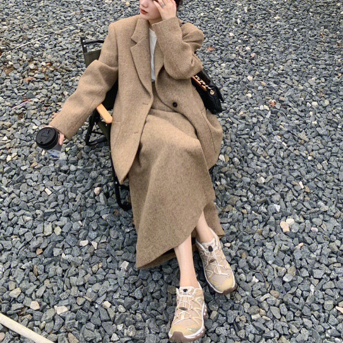 富裕層のウールスーツジャケットツーピーススカートスーツ一式が揃った高級小香秋冬服女性用