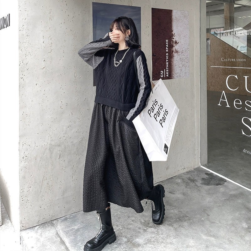 ニットワンピース ロングワンピース ゆったり ワンピース 冬