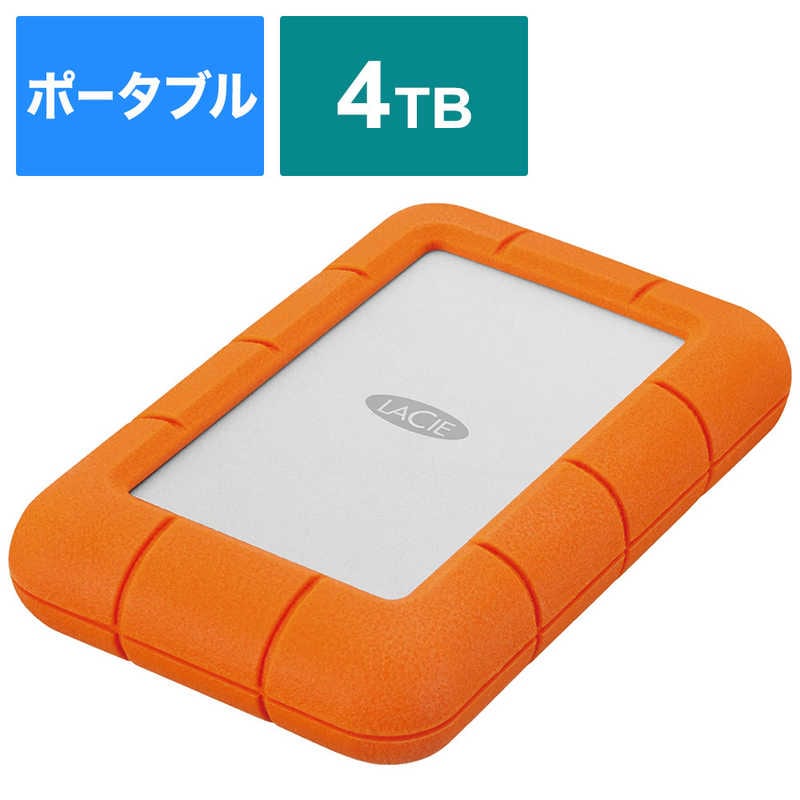エレコム　ELECOM　LaCie ラシー 外付けHDD USB-C接続 Rugged Mini(Mac/Win) [4TB /ポータブル型]　LAC9000633