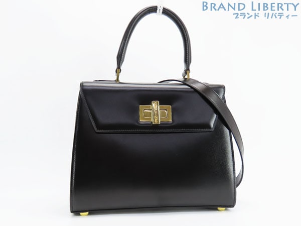 激レア超美品セリーヌヴィンテージターンロック2WAYトップハンドルバッグハンドバッグショルダーバッグブラックレッド