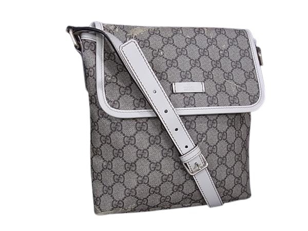 グッチ ショルダーバッグ GGスプリーム PVC×レザー 223666 ブラウン系×アイボリー系 ハンドバッグ ショッピングバッグ トートバッグ 鞄 ブランド 斜め掛け【本物保証】 10,608円