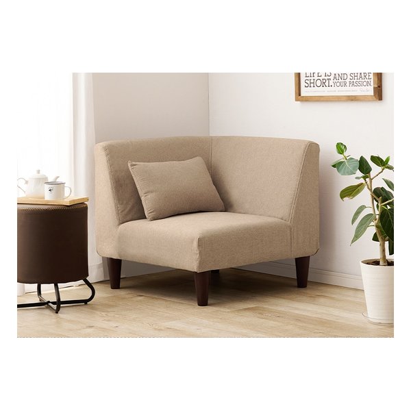 コーナーソファ フラットCN 幅71×奥行71×高さ66/53×座面高33/20cm ベージュ