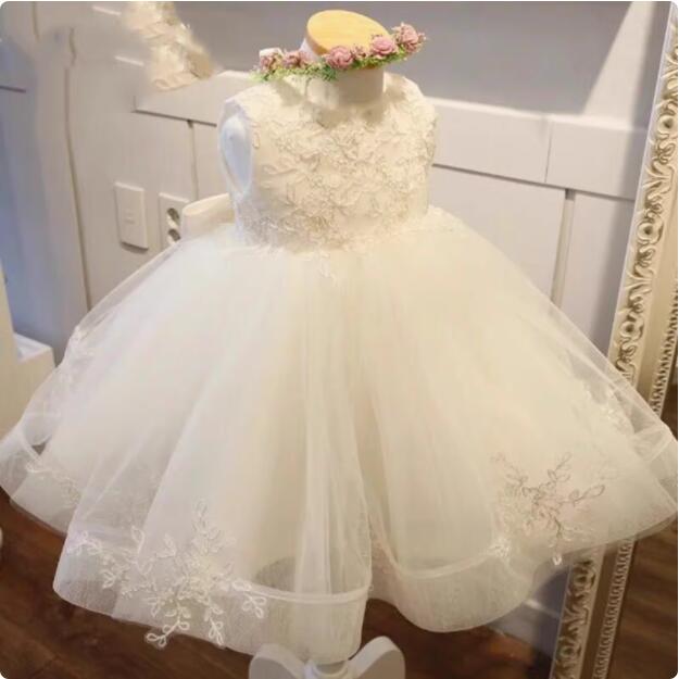 新品大人気 子供 ドレス 結婚式 ベビードレス【リボン＆裏地付き】女の子 子どもドレス キッズ服 フォーマル 超ボリューム感 発表会 ピアノ ベビー ドレス ふわふわワンピース ベビー服 お宮参り お