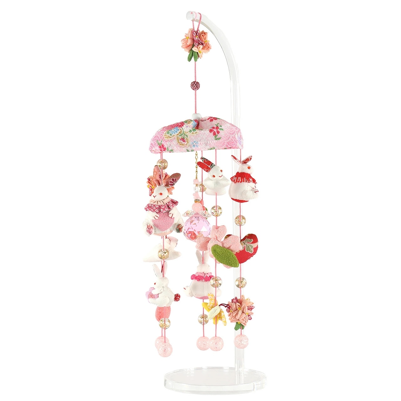 雛人形 ひな人形 お雛様 おひなさま かわいい 手作り 2025年 新作 秀光 限定品 コンパクト ミニ 吊るし 贈答品 プレゼント 脇飾り 兎 うさぎ キラキラ アクリルスタンド　サンキャッチャー