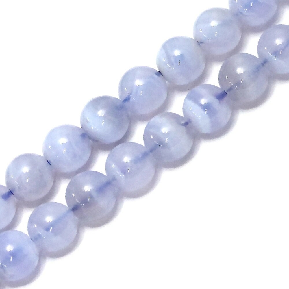 「1連 15cm」 ブルーレースアゲート 10mm パワーストーン バラ売り 天然石 パワーストーン 連売り ビーズ 穴あき ばら売り アクセサリー パーツ ハンドメイド アクセサリー zz00041