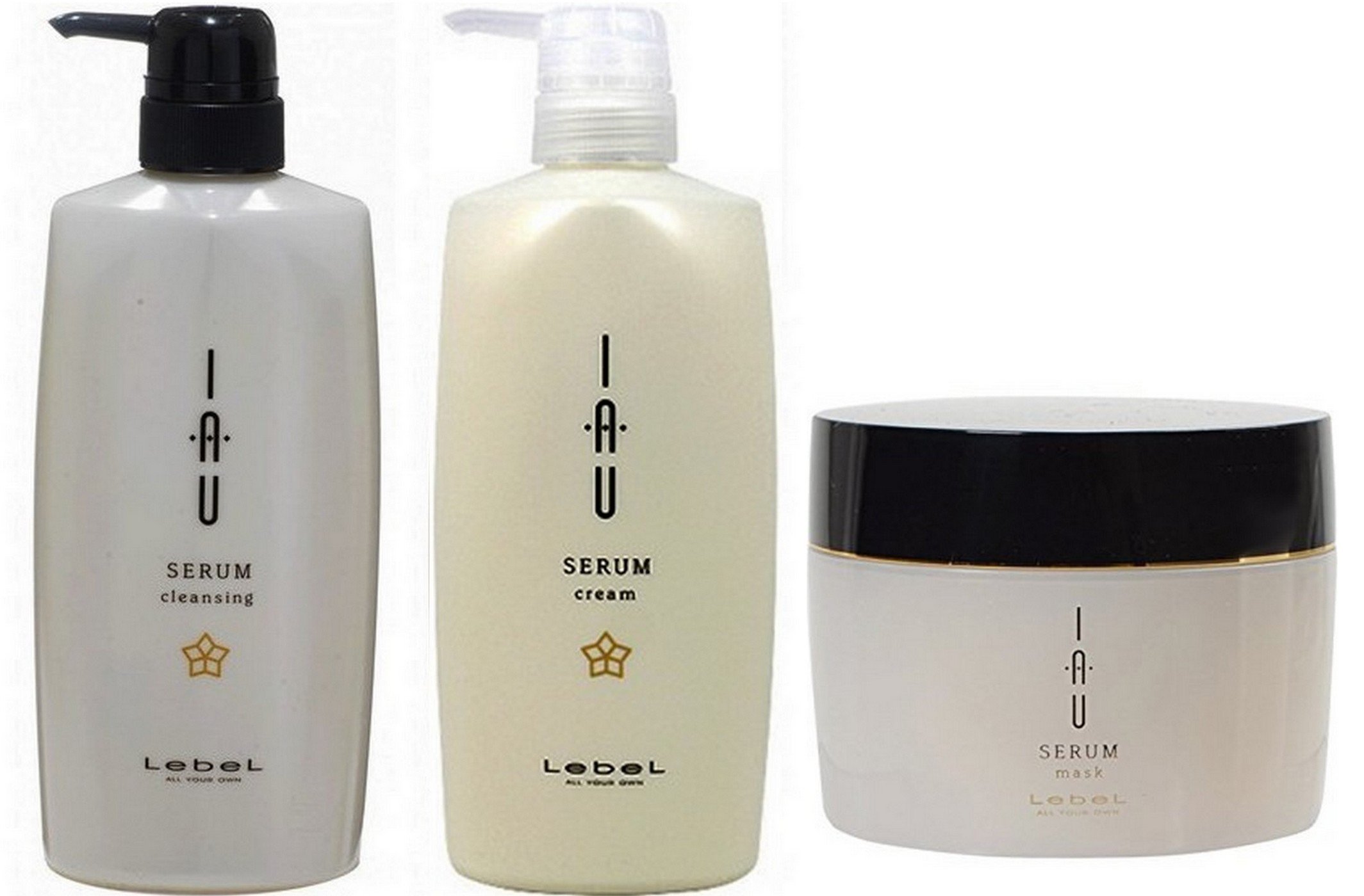 ルベル イオ セラム クレンジング シャンプー 600mL & クリーム トリートメント 600mL マスク 170g セット Lebel iau SERUM