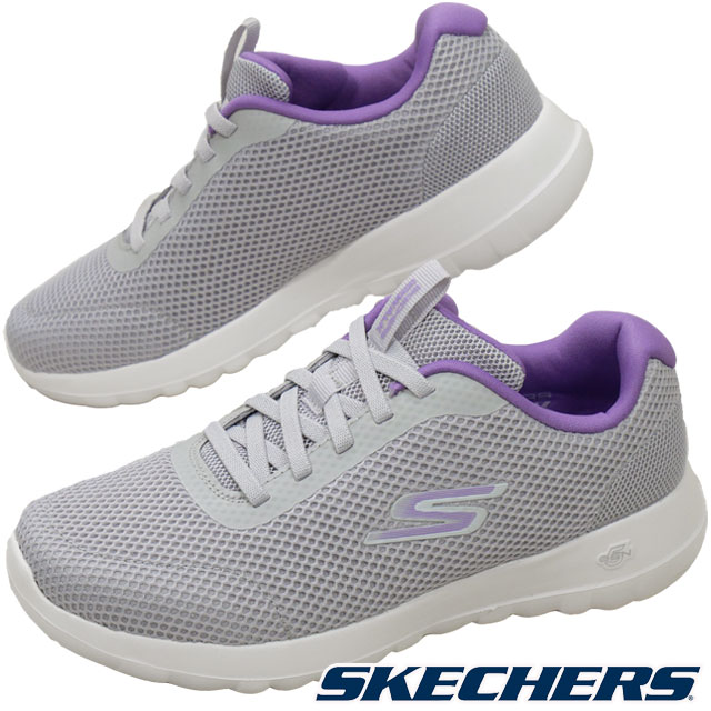 スケッチャーズ レディース スニーカー ゴーウォーク ジョイ - ライトモーション スリッポン ローカット カジュアルシューズ 靴 グレー/ラベンダー SKECHERS 124707