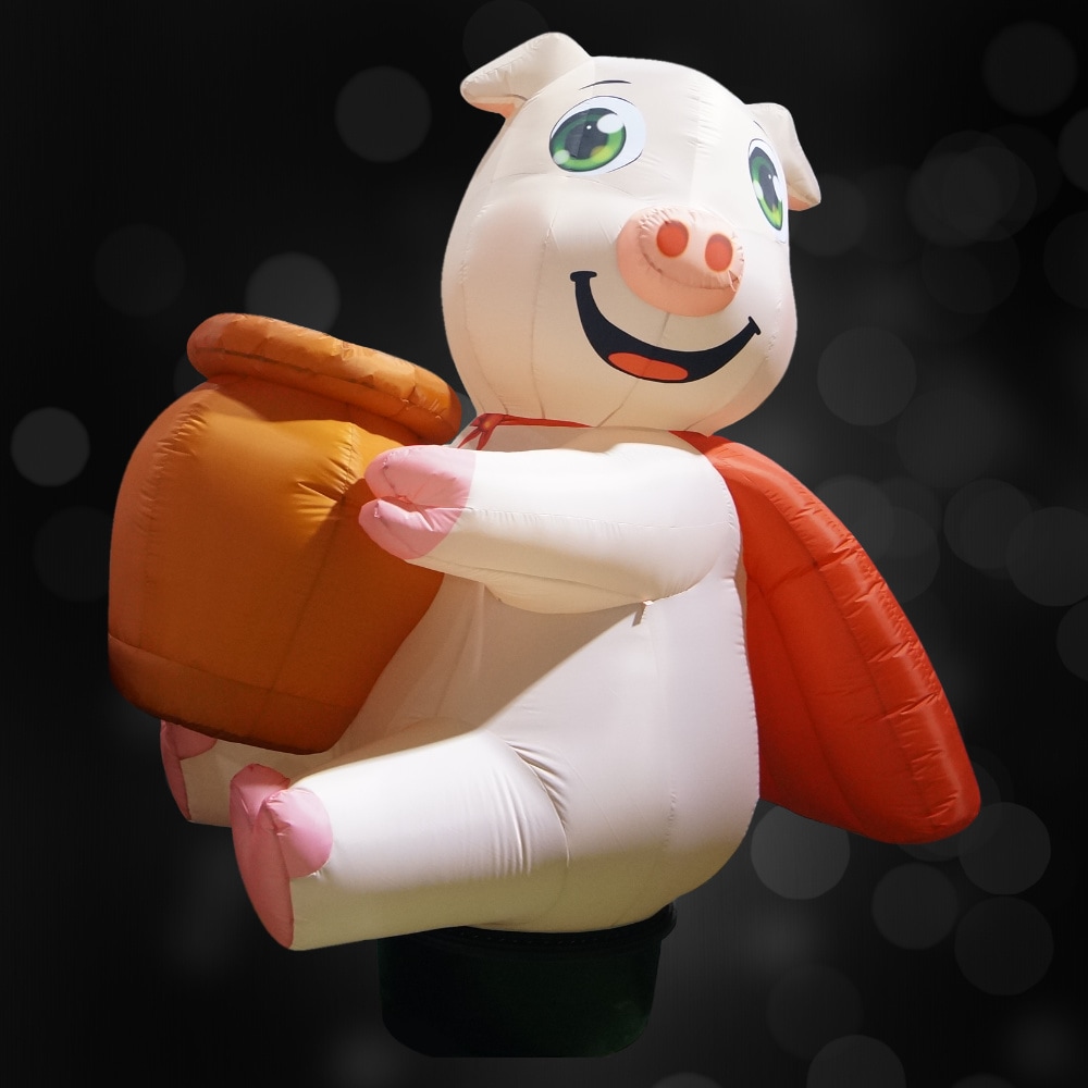 [壺の豚] エアー看板 立体看板 膨らむ看板 店舗看板 目立つ看板 大型看板