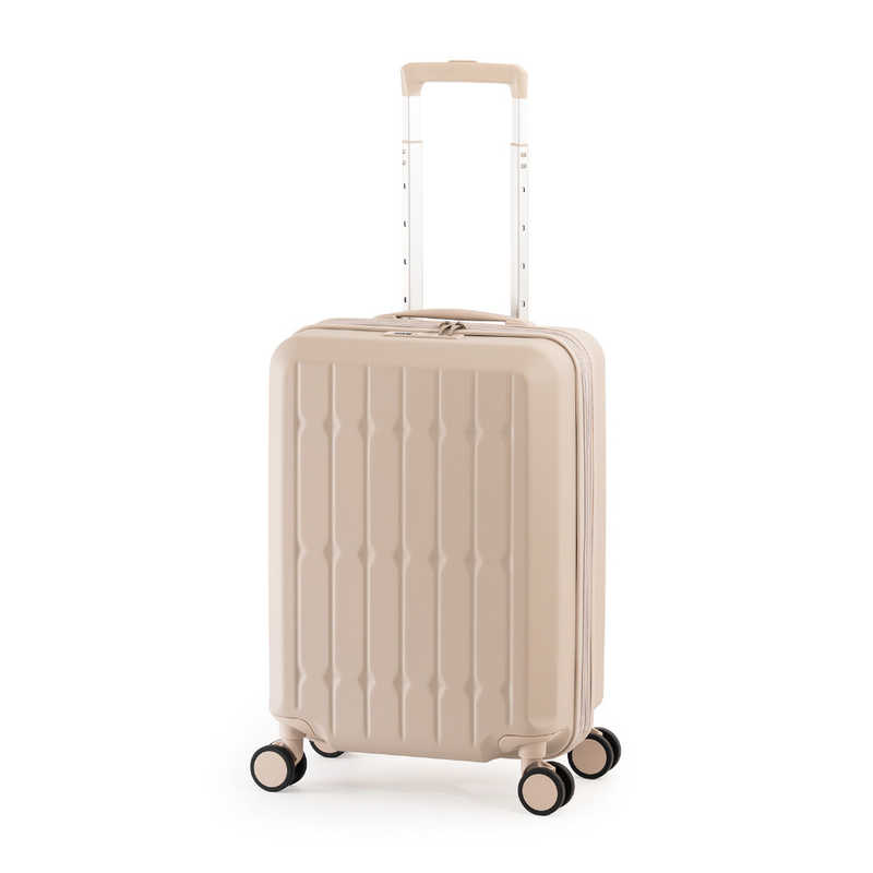 A.L.I　スーツケース ジッパータイプ 宿泊目安：1～3日間 37L ドリンクホルダー付き ダブルキャスター ラテ　ALI-6030SD-18W