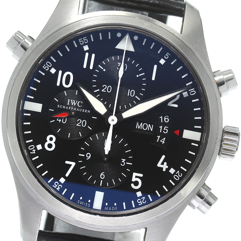 IWC IWC SCHAFFHAUSEN IW377801 パイロットウォッチ ダブルクロノグラフ デイデイト 自動巻き メンズ 保証書付き_826541【中古】