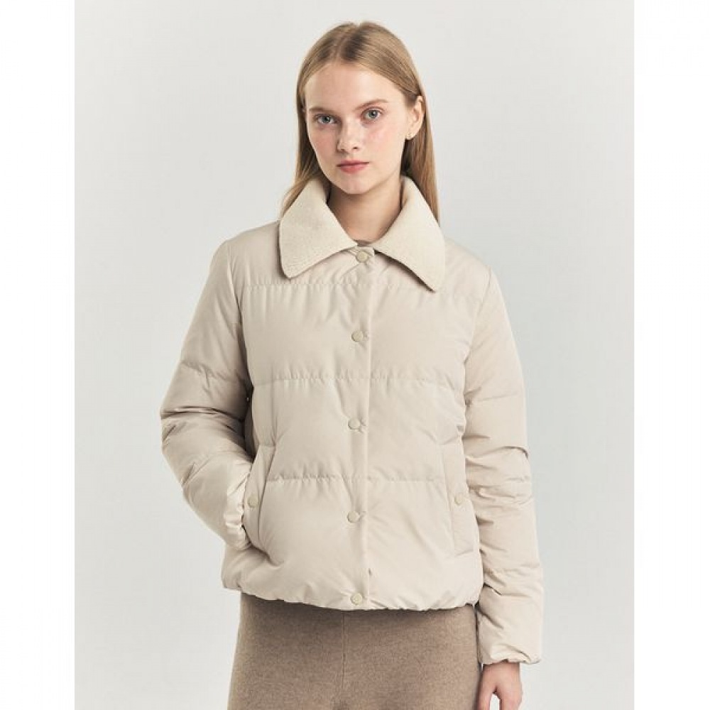 [ヘッジズレディース] 24FW ニットカラーショートウェイトダウンパファーベージュ HSJU4D906I2