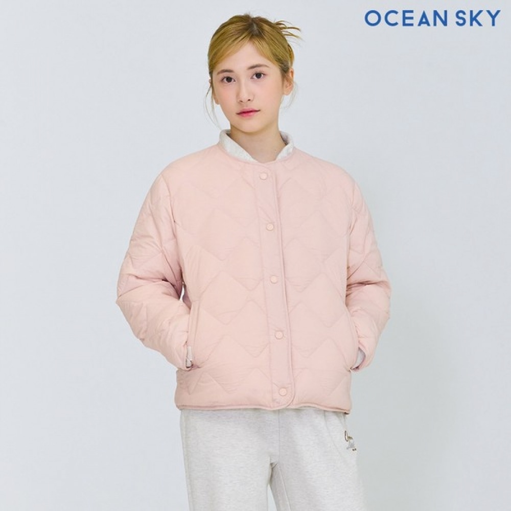 (オーシャンスカイ) 女の子用キルト軽量ダウンジャンパー-DFJG4751C0Z