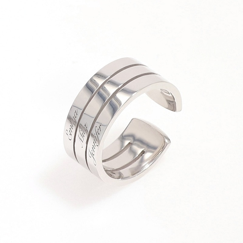 シルバーリング SV925 3連リング プラチナ仕上げ オーダーメイド 刻印無料 ネームリング 6,972円