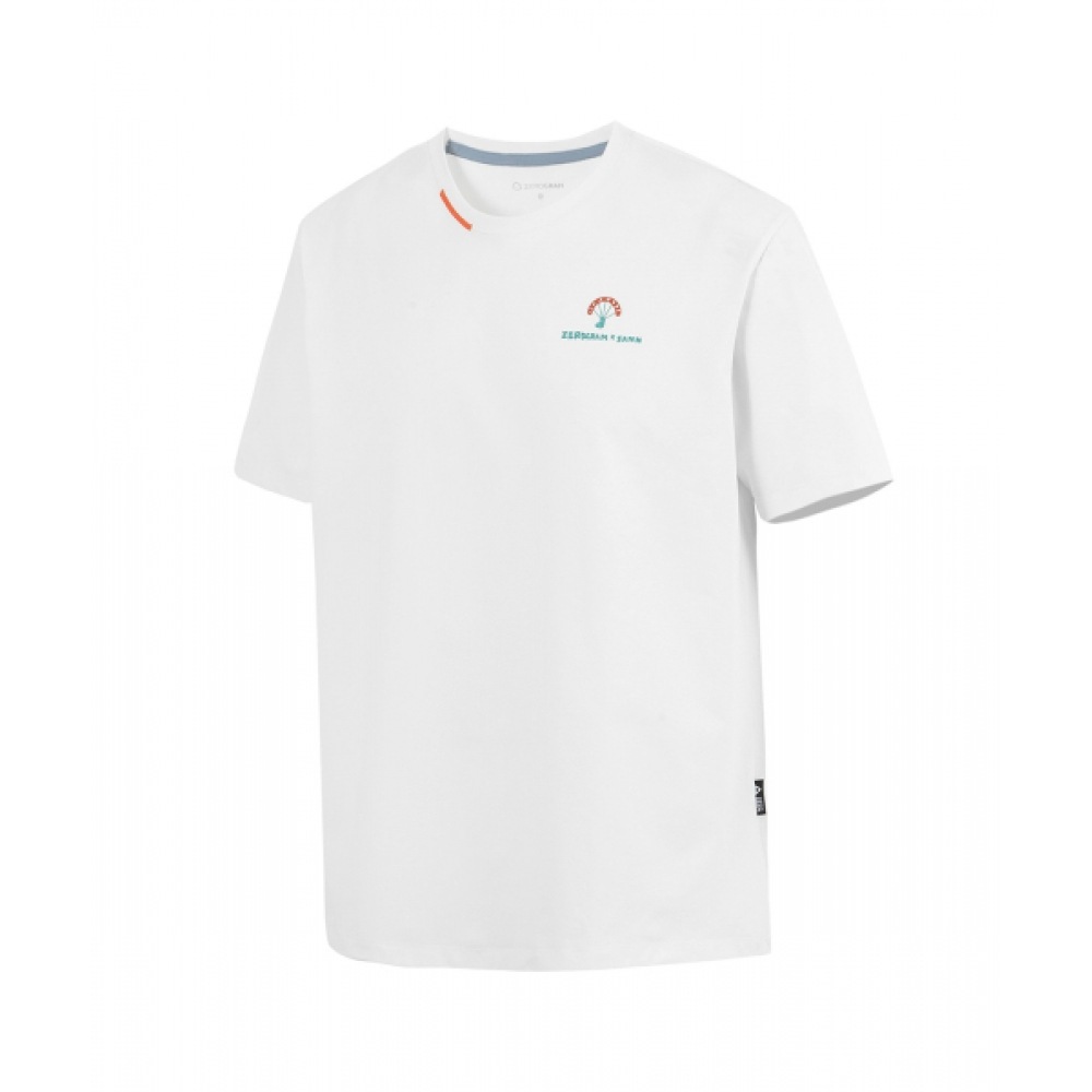 ZEROGRAM [ゼログラムX SANN] トライアングルスローガンバックグラフィックTシャツ
