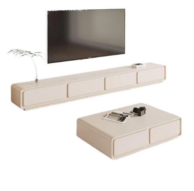 クリーム風テレビキャビネット　シンプルで現代風