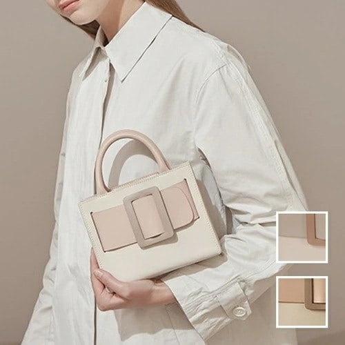 ハンドバッグ 韓国 ファッション レディース 春 夏 カジュアル コーデ シンプル 定番 セレカジ 20代 30代 40代 2025 バイカラー ミニバッグ ショルダー 2Way