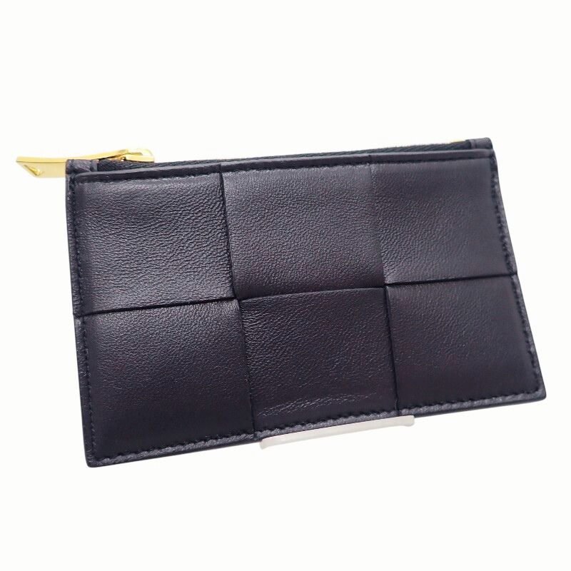 マキシイントレチャート カセット ファスナー 681010 VCQC カードケース カーフ ネイビー ゴールド金具 メンズ【Aランク】