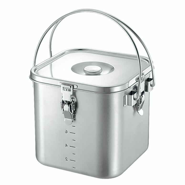 本間製作所 KO 19-0電磁調理器対応角型給食缶（目盛付） 22cm 9.4L