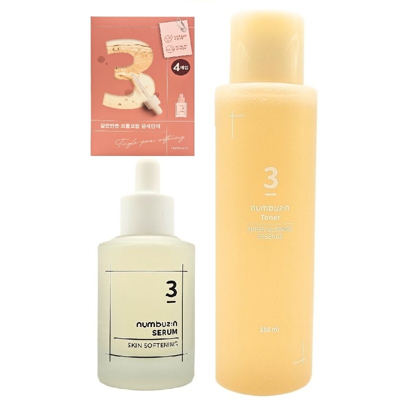 【正規品】 3番3種セット/トナー200ml+セラム50ml+マスクパック4枚 /毛穴弾力/横毛穴収縮/縦毛穴収縮
