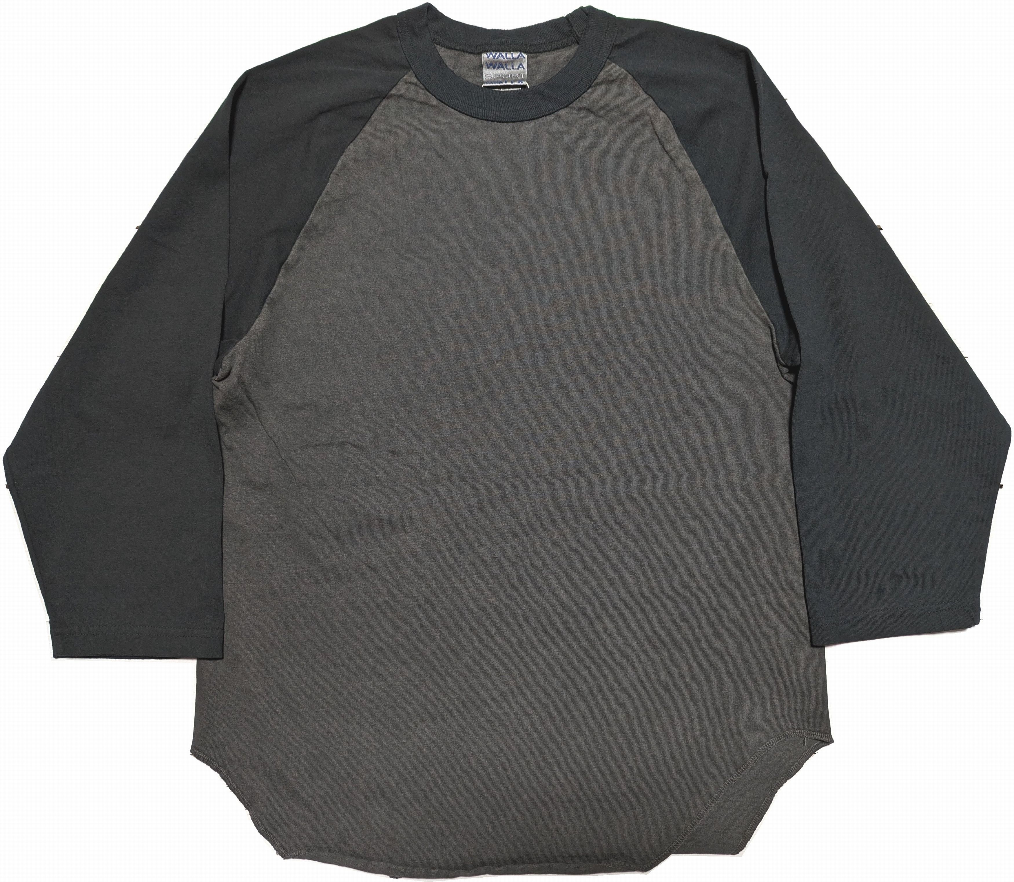 ピグメント ダイ 2トーン ベースボール ティー ブラック メンズ Tシャツ 日本製 PIGMENT DYE 049