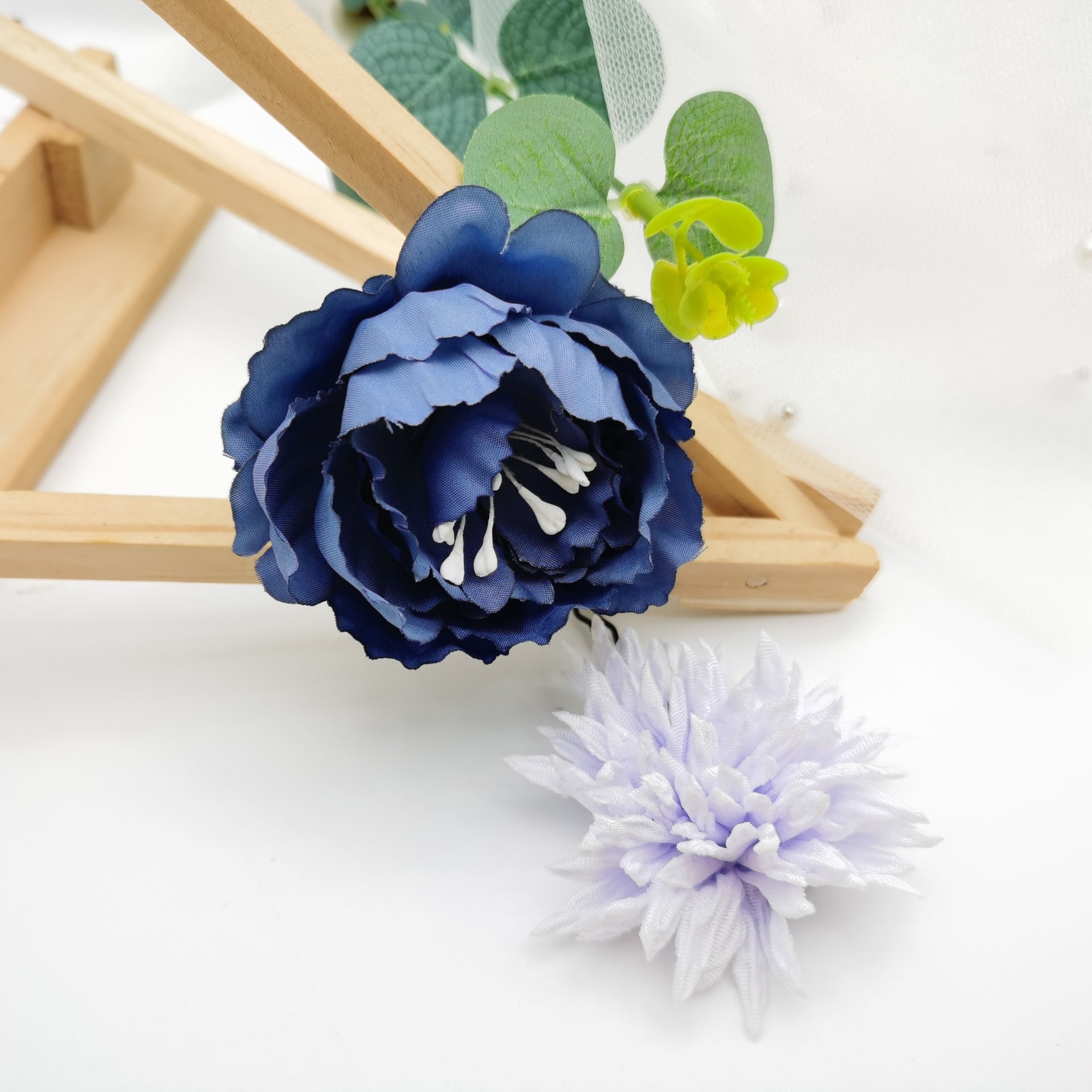 お盆和風浴衣と着物の可動頭飾り牡丹の花天祥菊和風着物シルクフラワーヘアアクセサリーかんざし点セット