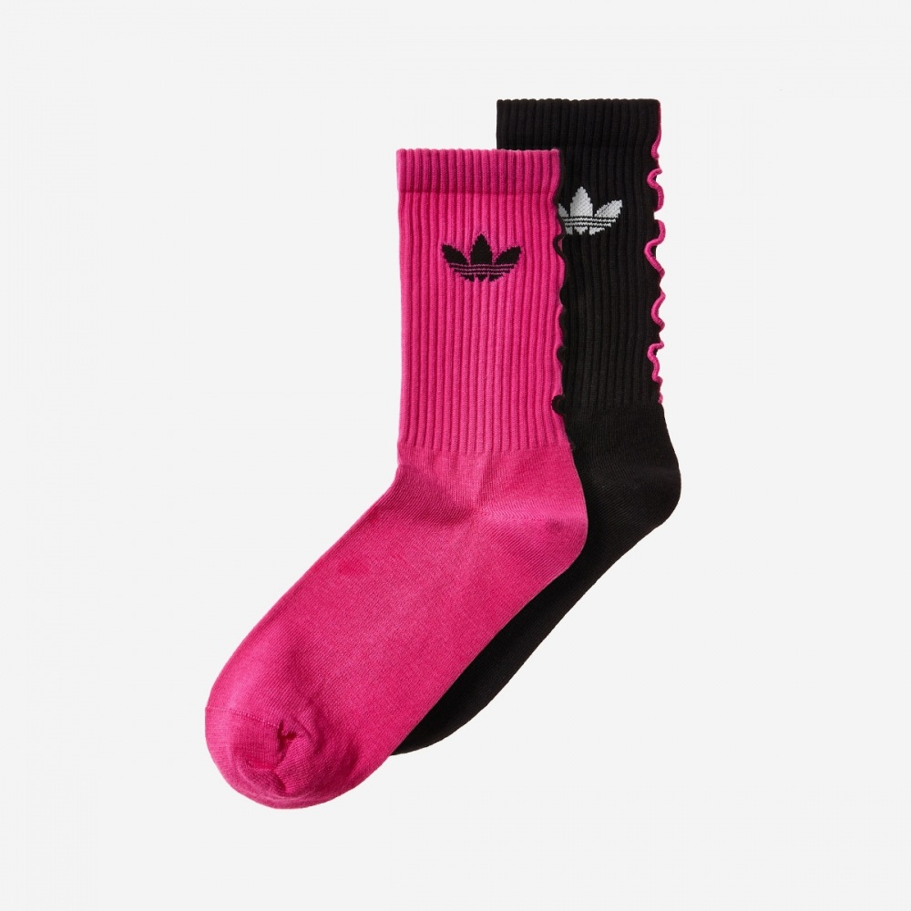 アディダスラッフルクルーソックス 2P JX5210 ブラック/ホワイト/セルフ