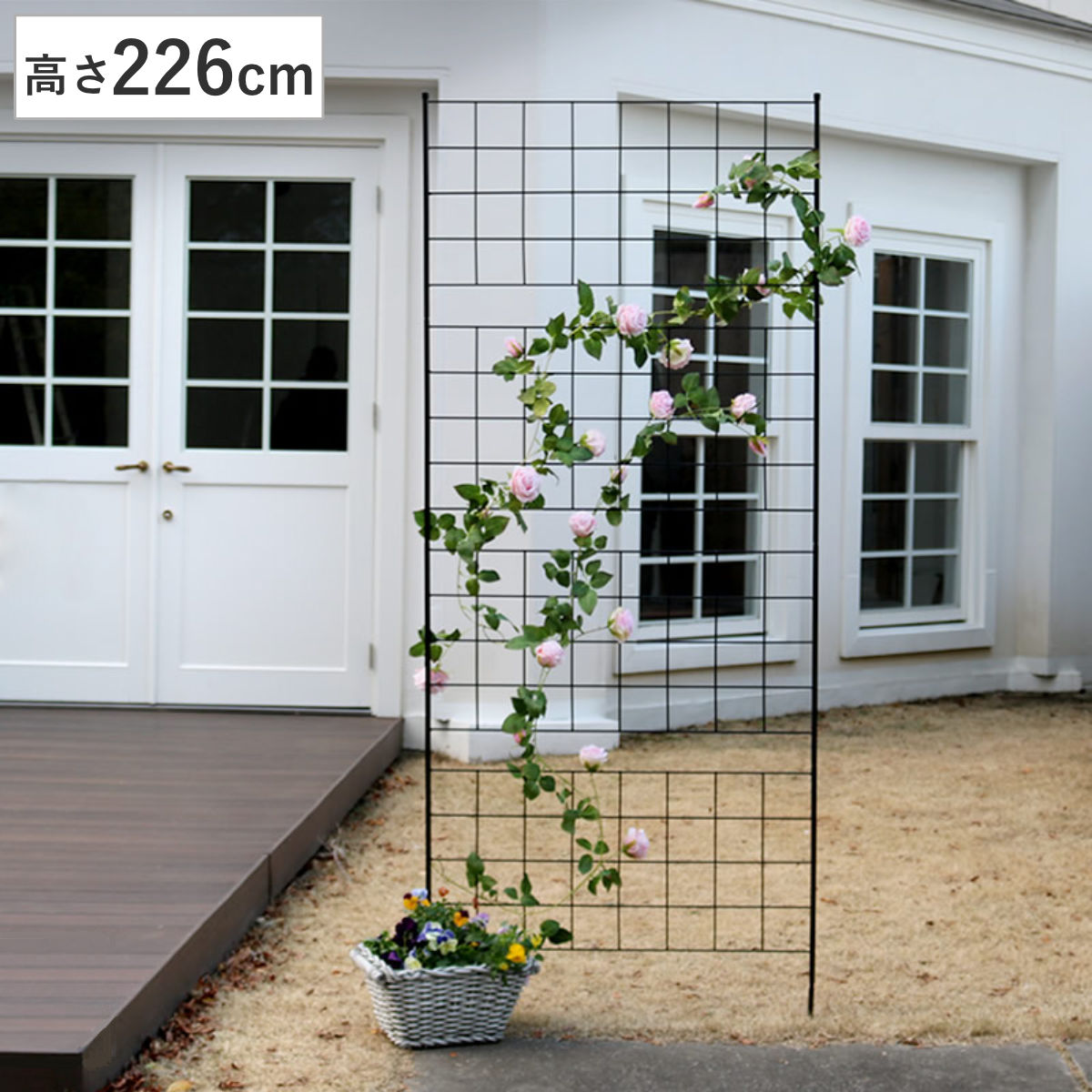フェンス アイアンフェンス 高さ226cm グラフシリーズ ガーデンフェンス インテリア ガーデニング雑貨 アンティーク おしゃれ ガーデニング スチール ディスプレイ オブジェ 置物 庭