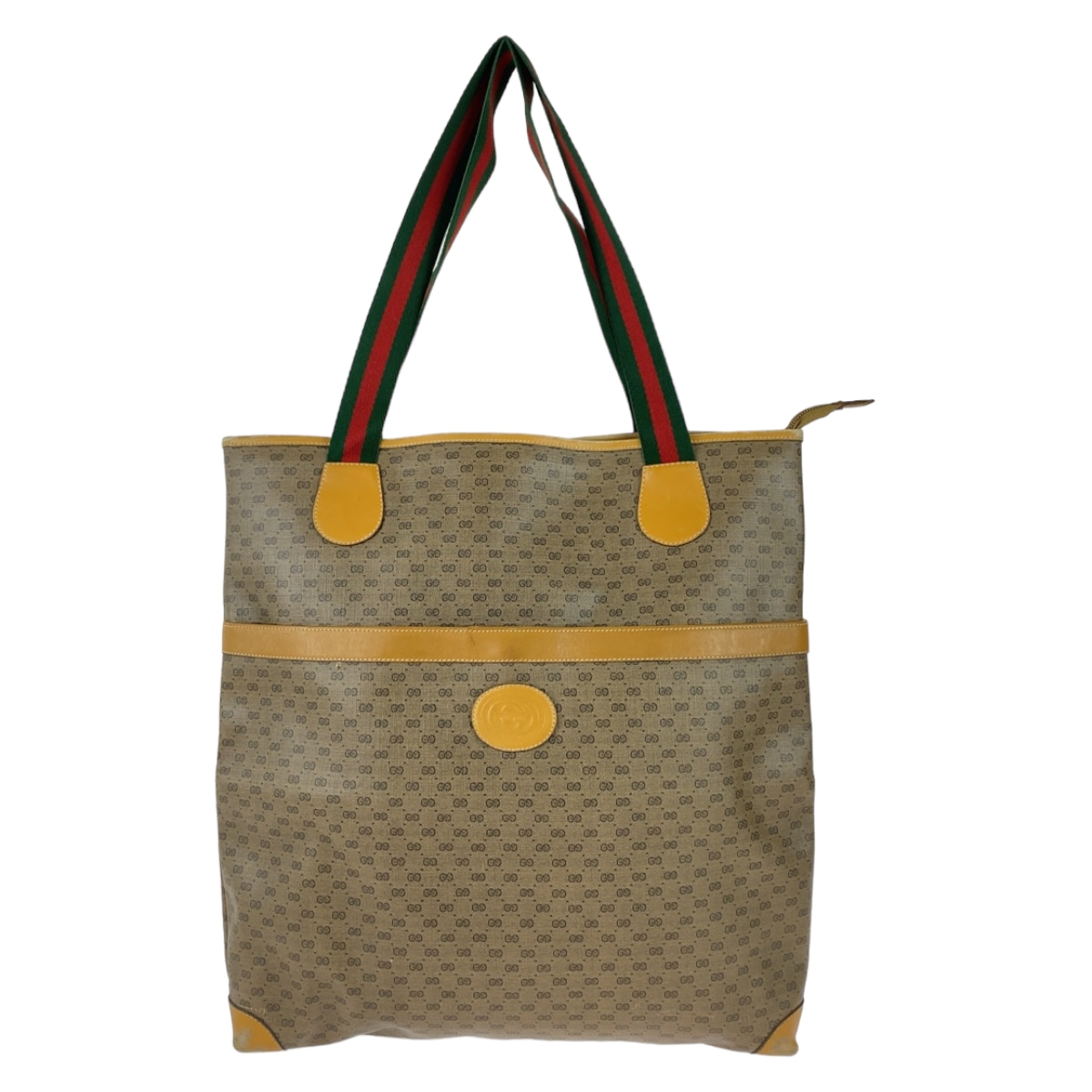 ヴィンテージ オールドグッチ シェリーライン マイクロGG ブラウン ベージュ ゴールド金具 GGスプリームキャンバス/レザー 002 983 0163 トートバッグ ショルダーバッグ 男女兼用 レデ