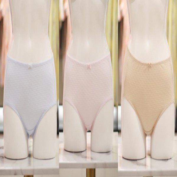 AK盆唐店 リボンエンボス加工 綿スパン 女性パンティー 3PS PT7407
