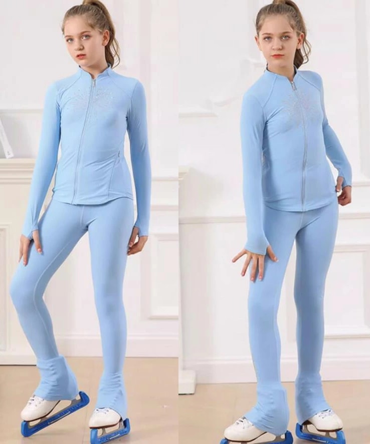 売切必至フィギュアスケート衣装 女の子 大人 トレーニング アイスダンス 上着 ズボン 2点セット スケート 練習着 競技 ステージ 美しい スケートウエア アイスフィギュアスケート キッズ アイスス